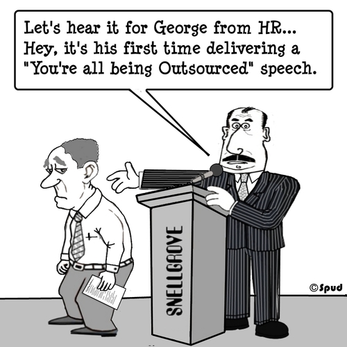 Cartoon: Outsourced (medium) by cartoonsbyspud tagged outsourcing,outsourcing,hr,speech,boss,manager