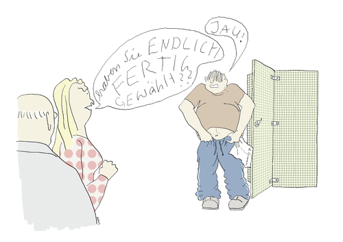 Cartoon: fertig gewählt (medium) by ailuj tagged wahllokal,wahlausgang,wahlkabine,wahlbeteiligung,stimmabgabe,kabine,toilette,klo,fertig
