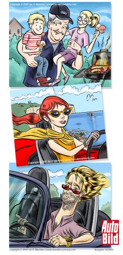 Cartoon: Auto Bild Cabrio-Typen (medium) by ian david marsden tagged autobild,autos,cabriolet,kabrio,convertible,car,cartoon,illustration