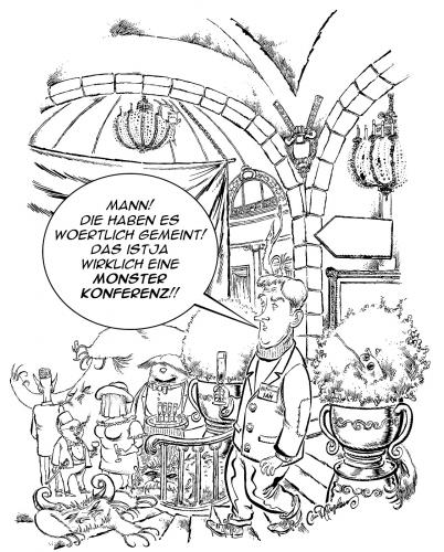 Cartoon: Monster Konferenz (medium) by ian david marsden tagged monster,party,aussenseiter,ball,konferenz,marsden,,monster,party,aussenseiter,ball,konferenz,ungeheuer,biest,feier