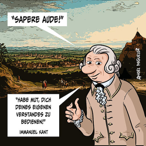 Cartoon: Immanuel Kant (medium) by Miguelez tagged kant,philosophie,zitat,logik,metaphysik