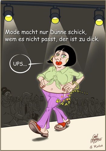 Cartoon: Mode macht nur Duenne schick.... (medium) by Miguelez tagged mode,dick,catwalk