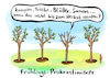Cartoon: Frühlings-Prokrastinierer (small) by habild tagged frühling,baum,bäume,aufschieben,prokrastinieren,blätter,triebe,austreiben,wachsen