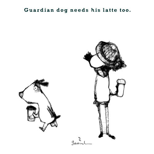 Cartoon: Guardian dog. (medium) by Garrincha tagged ilo