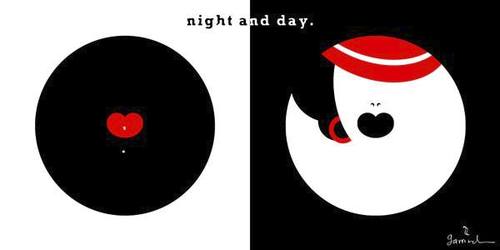 Cartoon: Night and day (medium) by Garrincha tagged women,shapes
