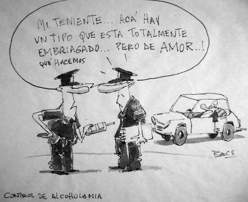 Cartoon: Control de alcoholemia (medium) by el Becs tagged amor