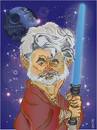 Cartoon: George Lucas (small) by buzz tagged jedi,yoda