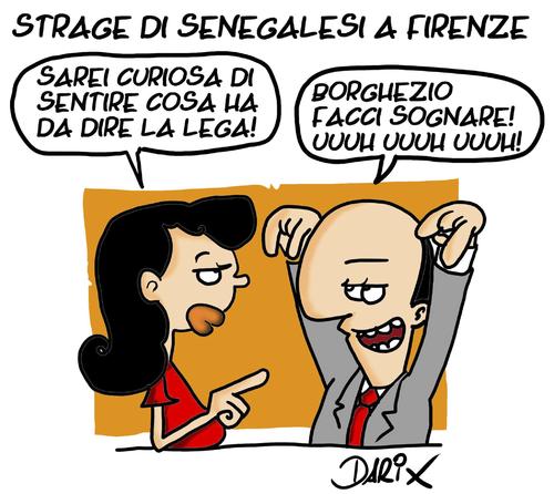 Cartoon: Cosa diranno? (medium) by darix73 tagged senegalesi,strage,lega