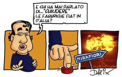 Cartoon: Fiat chiude? (medium) by darix73 tagged marchionne,darix,fiat