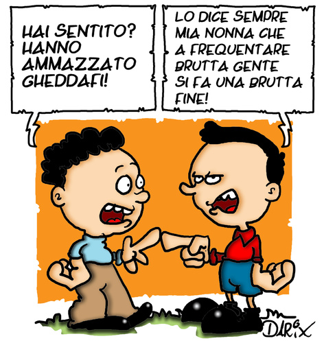 Cartoon: Una brutta fine (medium) by darix73 tagged gheddafi