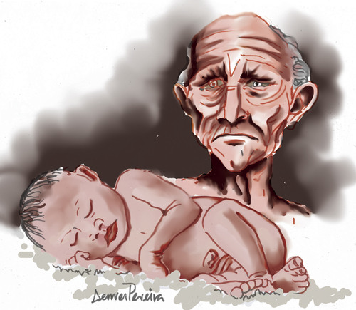 Cartoon: wrinkles (medium) by denver tagged denver,srilanka