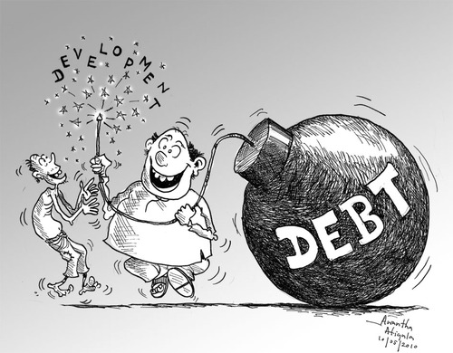 Cartoon: Debt Bomb (medium) by awantha tagged politics