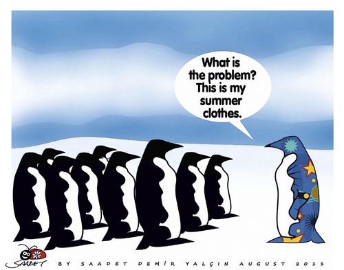 Cartoon: Clothes (medium) by saadet demir yalcin tagged penguin,summer,sdy,saadet