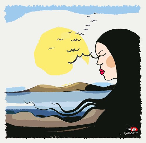 Cartoon: free woman-eyelash (medium) by saadet demir yalcin tagged saadet,sdy,syalcin,woman,turkey,blackhumor