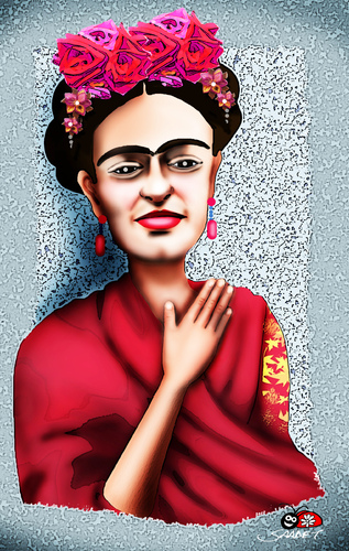 Cartoon: Frida... (medium) by saadet demir yalcin tagged frida,syalcin,sdy
