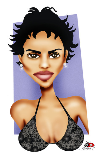 Cartoon: Halle Berry (medium) by saadet demir yalcin tagged halleberry,syalcin