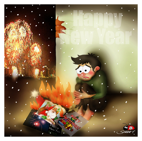 Cartoon: Happy New Year... (medium) by saadet demir yalcin tagged 2010,new,year,syalcin
