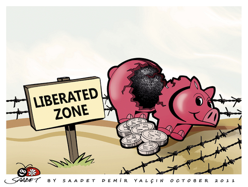 Cartoon: LIBERATED ZONE (medium) by saadet demir yalcin tagged saadet,sdy,liberatedzone