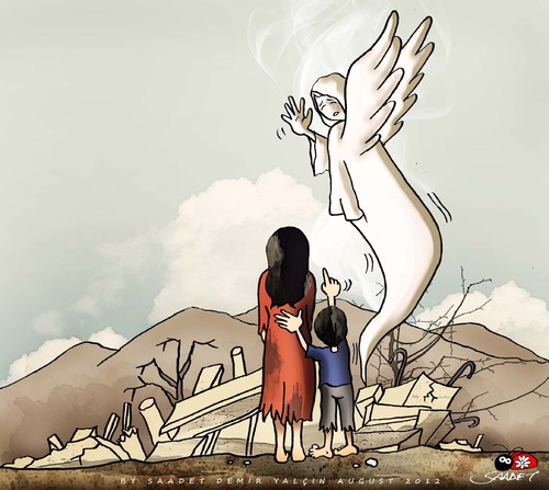 Cartoon: No country limit for the sadness (medium) by saadet demir yalcin tagged sadness,sdy,saadet