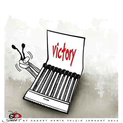Cartoon: Victory (medium) by saadet demir yalcin tagged saadet,sdy,victory