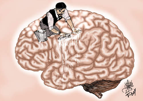 Cartoon: BRAINWASHING 1 (medium) by T-BOY tagged brainwashing