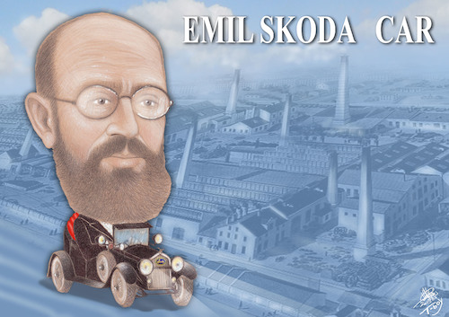 Cartoon: EMIL SKODA CAR (medium) by T-BOY tagged emil,skoda,car