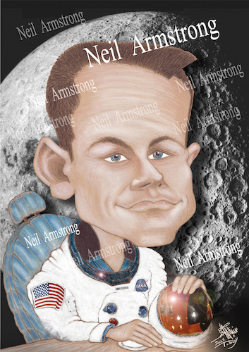 Cartoon: Neil Armstrong (medium) by T-BOY tagged neil,armstrong