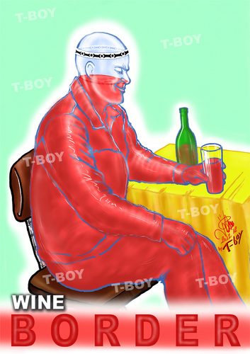 Cartoon: WINE BORDER (medium) by T-BOY tagged wine,border