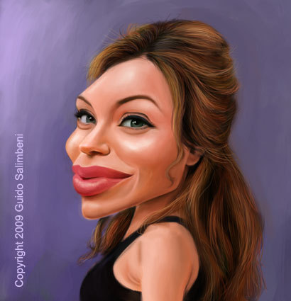 Cartoon: Angelina Jolie caricature (medium) by guidosalimbeni tagged angelina,caricature,jolie,illustration