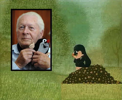 Cartoon: Zdenek Miler 1921 - 2011 (medium) by DanielArnold tagged mole,maulwurf,kleine,der,czech,miler,zdenek,krtecek,krtek