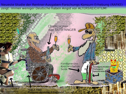 Cartoon: alt und reich (medium) by wheelman tagged rentner,armut,deutschland,reichtum