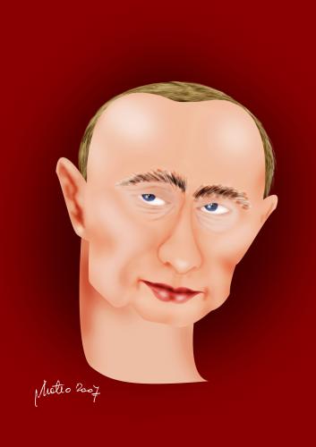 Cartoon: vladimir putin (medium) by geomateo tagged politics,putin,caricature,russia