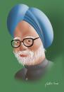 Cartoon: Dr. Manmohan Singh. (small) by geomateo tagged politics,singh,caricature,india