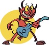 Cartoon: Metallic devil (small) by geomateo tagged heavy,metal,band,rock,and,roll,music,psychedelic,devil