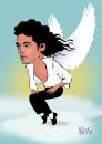 Cartoon: Michael Jackson (small) by geomateo tagged michael jackson sky clouds wings