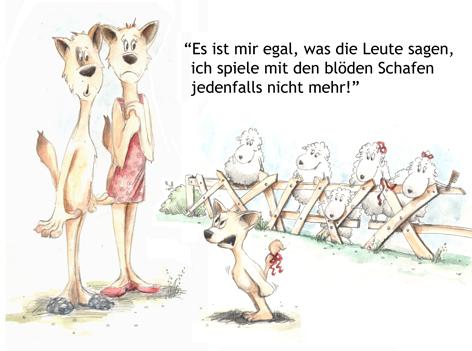 Cartoon: Es ist mir egal (medium) by KREMPEL tagged wolfsfamilie