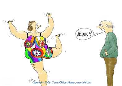 Cartoon: Na und?! (medium) by Johli tagged frauen,männer,lebenslust
