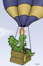 Cartoon: Ballonfahrt (small) by katelein tagged ballon,drache,dragon,balloon,heißluftballon,ballonfahrt,feuer,liebe,verliebt,honeymoon,flitterwochen