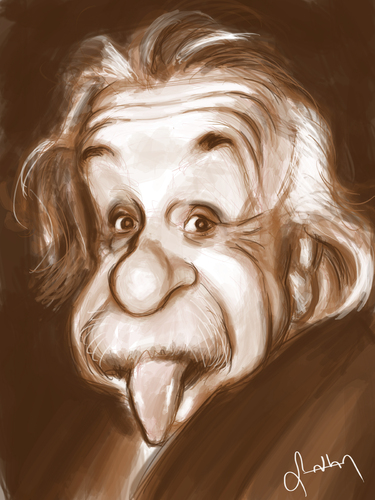 Cartoon: einstein sketch (medium) by sahannoyan tagged einstein,portrait,caricature