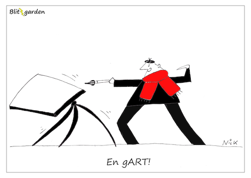 Cartoon: En gART! (medium) by Oliver Kock tagged kunst,maler,art,kreativität,cartoon,nick,blitzgarden