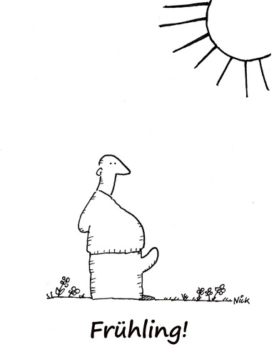 Cartoon: Frühling (medium) by Oliver Kock tagged warmth,sun,springtime,spring,sonne,gefühle,mann,frühling,man,erection,hormone,erregung,wärme,lust