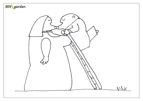Cartoon: KUSS (medium) by Oliver Kock tagged kuss,küssen,liebe,mann,frau,cartoon,nick,blitzgarden