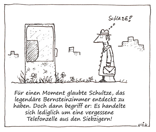 Cartoon: Schade (medium) by Oliver Kock tagged telefonzelle,mann,straße,enttäuschung,bernsteinzimmer