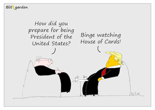 Cartoon: Trumps Know how (medium) by Oliver Kock tagged trump,donald,usa,cartoon,nick,blitzgarden