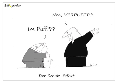Cartoon: Verpufft! (medium) by Oliver Kock tagged schulz,effekt,wahlen,spd,trends,moden,hypes,cartoon,nick,blitzgarden