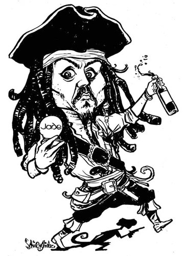 Cartoon: Johnny Depp (medium) by stieglitz tagged johnny,depp,karikatur,caricature,jack,sparrow