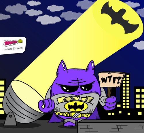Cartoon: Batmonster (medium) by BRAINFART tagged batman,bruce,wayne,dc,comic,cartoon,character,humor,fun,funny,lustig,spass,witzig,bat,toonpool