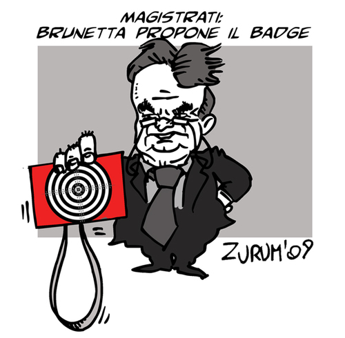Cartoon: badge for magistrates (medium) by Zurum tagged brunetta,magistrates,badge