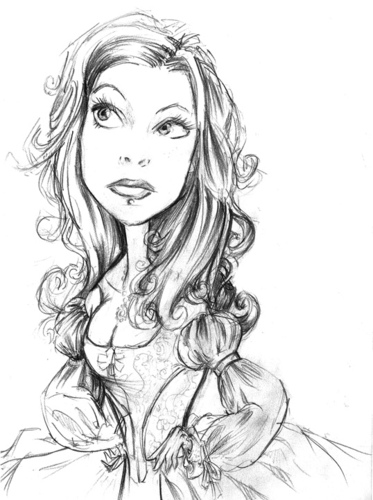 Cartoon: Amy-lee sketch (medium) by michaelscholl tagged woman,pencil,drawing,cartoon,dress
