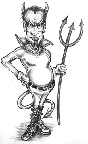 Cartoon: horny (medium) by michaelscholl tagged devil,drawing,pencil